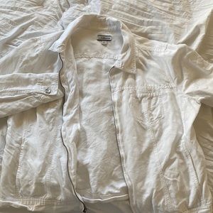 Vintage White Denim Zip Up Jacket